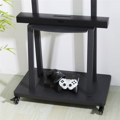 32-80 Rolling TV Stand with 2-Tier Shelf Adjustable Mount - Image 9