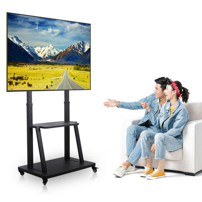 Rolling TV Stand 32-100 w/ Adjustable Mount & 2-Tier Shelf - Image 3