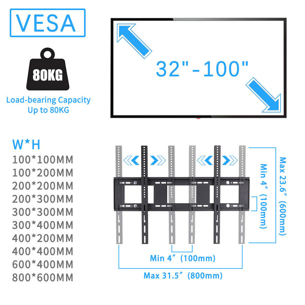 Rolling TV Stand 32-100 w/ Adjustable Mount & 2-Tier Shelf - Image 4