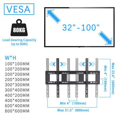 Rolling TV Stand 32-100 w/ Adjustable Mount & 2-Tier Shelf - Image 4