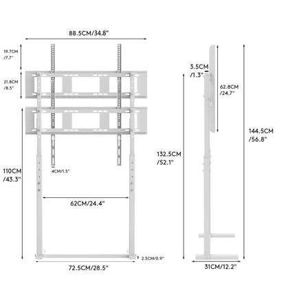 Universal TV Stand Base for 32-100 Adjustable Floor Mount - Image 2