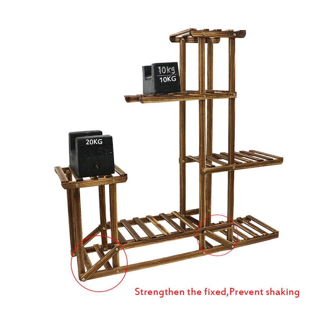 5-Tier Wooden Plant Stand Flower Display Shelf Indoor Outdoor Garden - Image 4