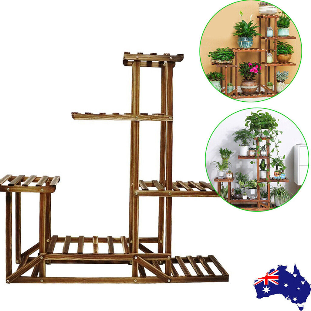 5-Tier Wooden Plant Stand Flower Display Shelf Indoor Outdoor Garden - Image 6
