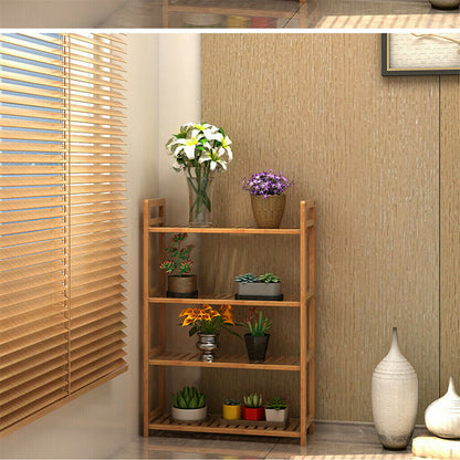 Bamboo 4 Tier Shelving Unit Kitchen Bedroom Bookshelf - Image 3