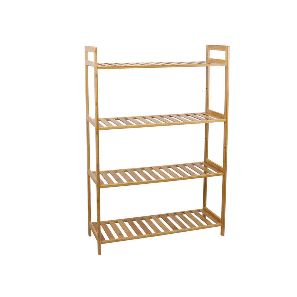 Bamboo 4 Tier Shelving Unit Kitchen Bedroom Bookshelf - Image 8