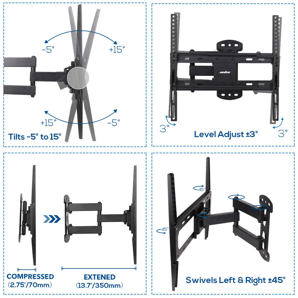 Full Motion TV Wall Mount Bracket 27-55 for Samsung TCL Hisense - Image 9