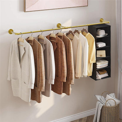 Vintage Iron Clothes Rail Gold Wall Mounted Garment Rack - Image 3