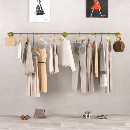 Vintage Iron Clothes Rail Gold Wall Mounted Garment Rack - Image 5