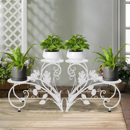 Set of 2 Plant Stand Wedding Garden Flower Shelf Rack - Image 4