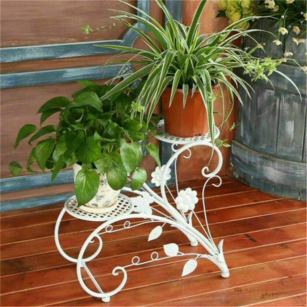 Set of 2 Plant Stand Wedding Garden Flower Shelf Rack - Image 9