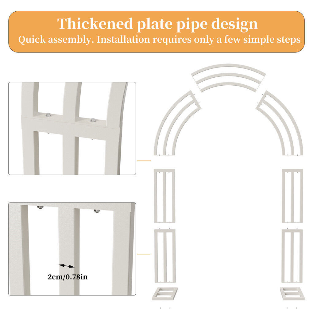 Metal Wedding Arch Garden Arbor Floral Stand Indoor/Outdoor - Image 9