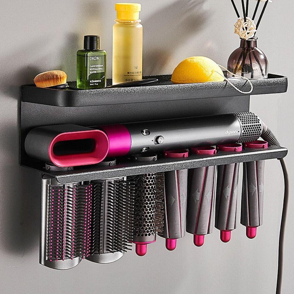 Black Space Aluminum Wall Mount Holder for Dyson Airwrap - Image 2