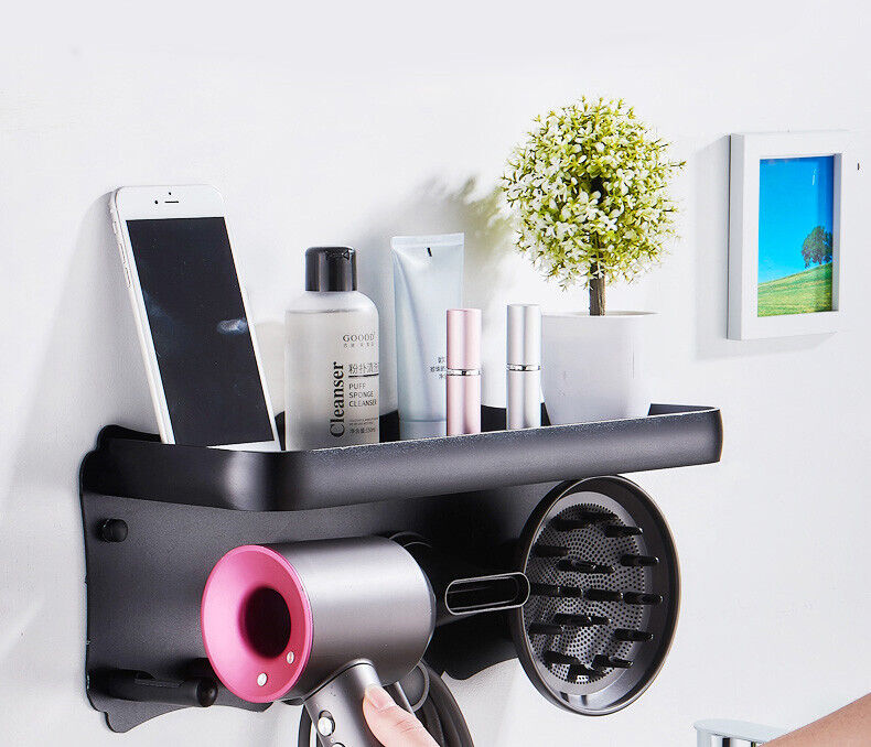 Magnetic Wall Mount Hair Dryer Holder for Dyson - Black Metal - Image 4