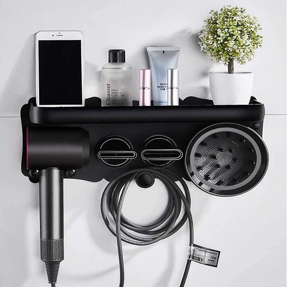 Magnetic Wall Mount Hair Dryer Holder for Dyson - Black Metal - Image 6