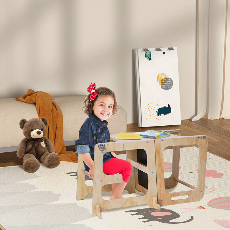 Wooden Toddler Step Stool Learning Tower Kitchen Safety - Image 9