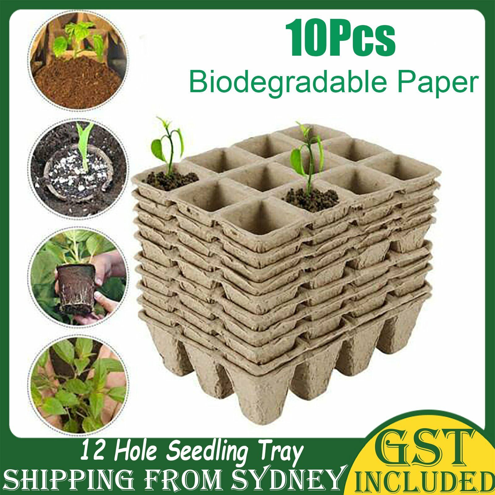 10pcs Biodegradable Seedling Trays 12-Hole Garden Starter - Image 2