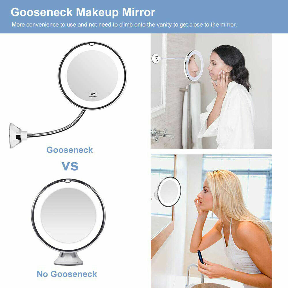 10X LED Magnifying Makeup Mirror 360° Rotation - Image 4