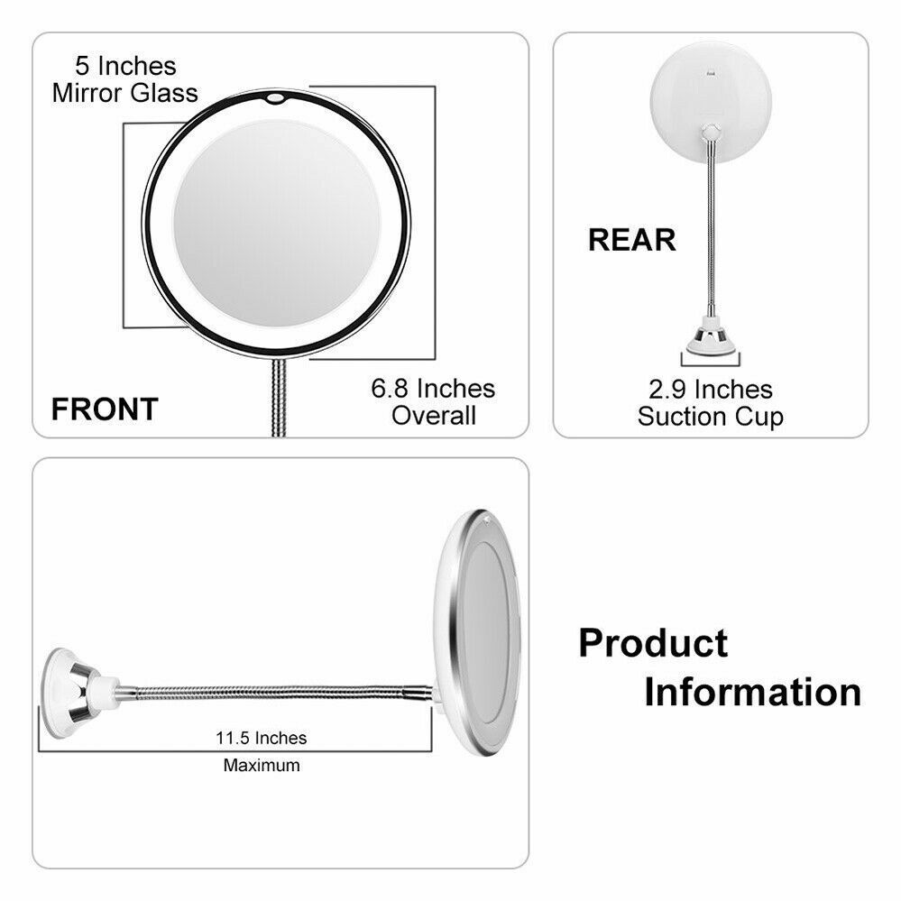 10X LED Magnifying Makeup Mirror 360° Rotation - Image 7