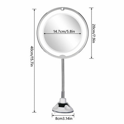 10X LED Magnifying Makeup Mirror 360° Rotation - Image 9