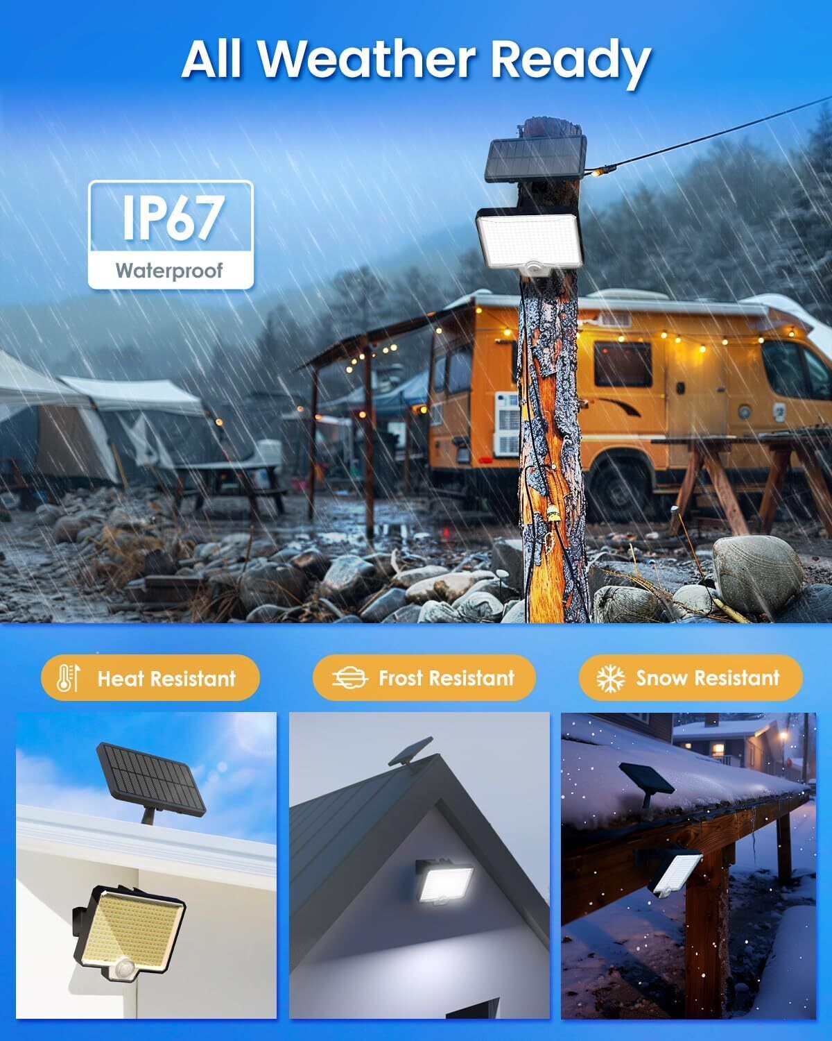 294 LED Solar Light Motion Sensor 6500K Black Outdoor Security Wall Flood Lamp - Image 7
