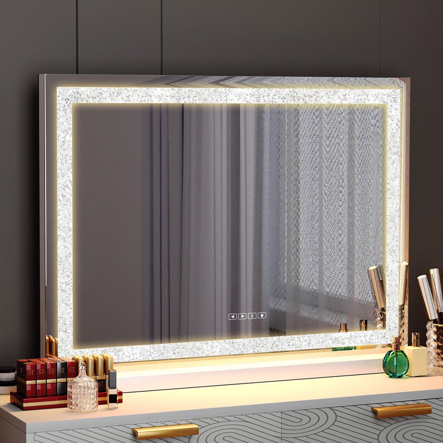 LED Makeup Mirror Bluetooth Touch Sensor Hollywood Vanity - Image 2