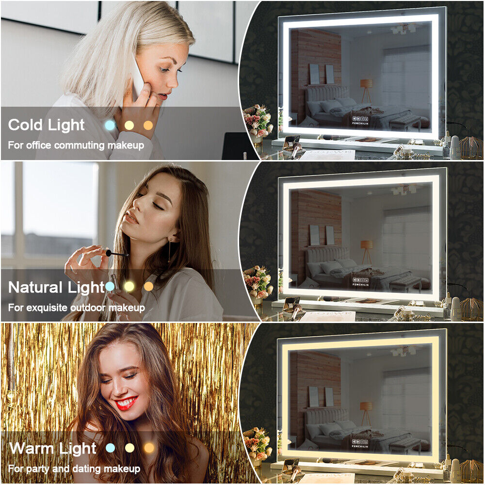 LED Makeup Mirror Bluetooth Touch Sensor Hollywood Vanity - Image 5