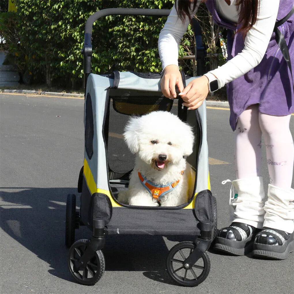 Dog Stroller Foldable Pet Travel Cart M Size - Image 2