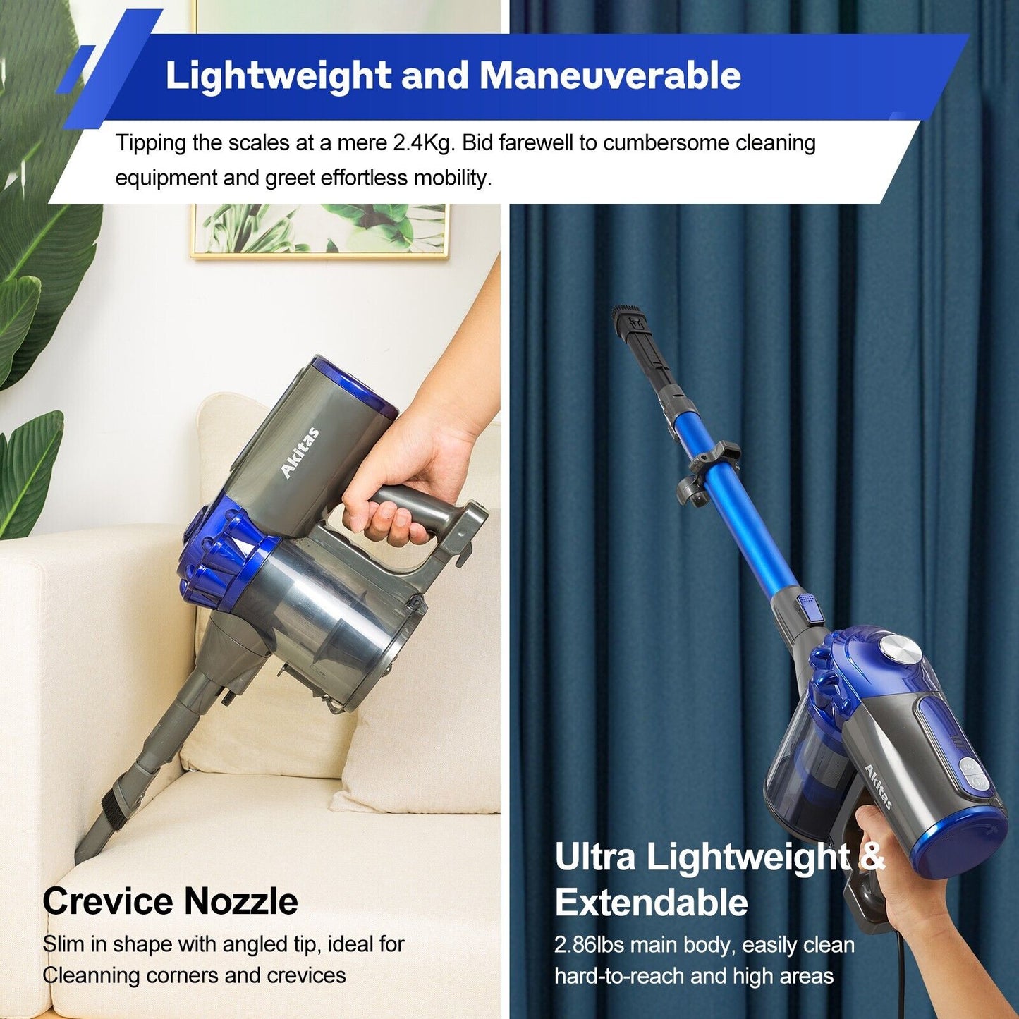 V8 150W Handheld Stick Vacuum Cleaner 40 Min Runtime LED - Image 3