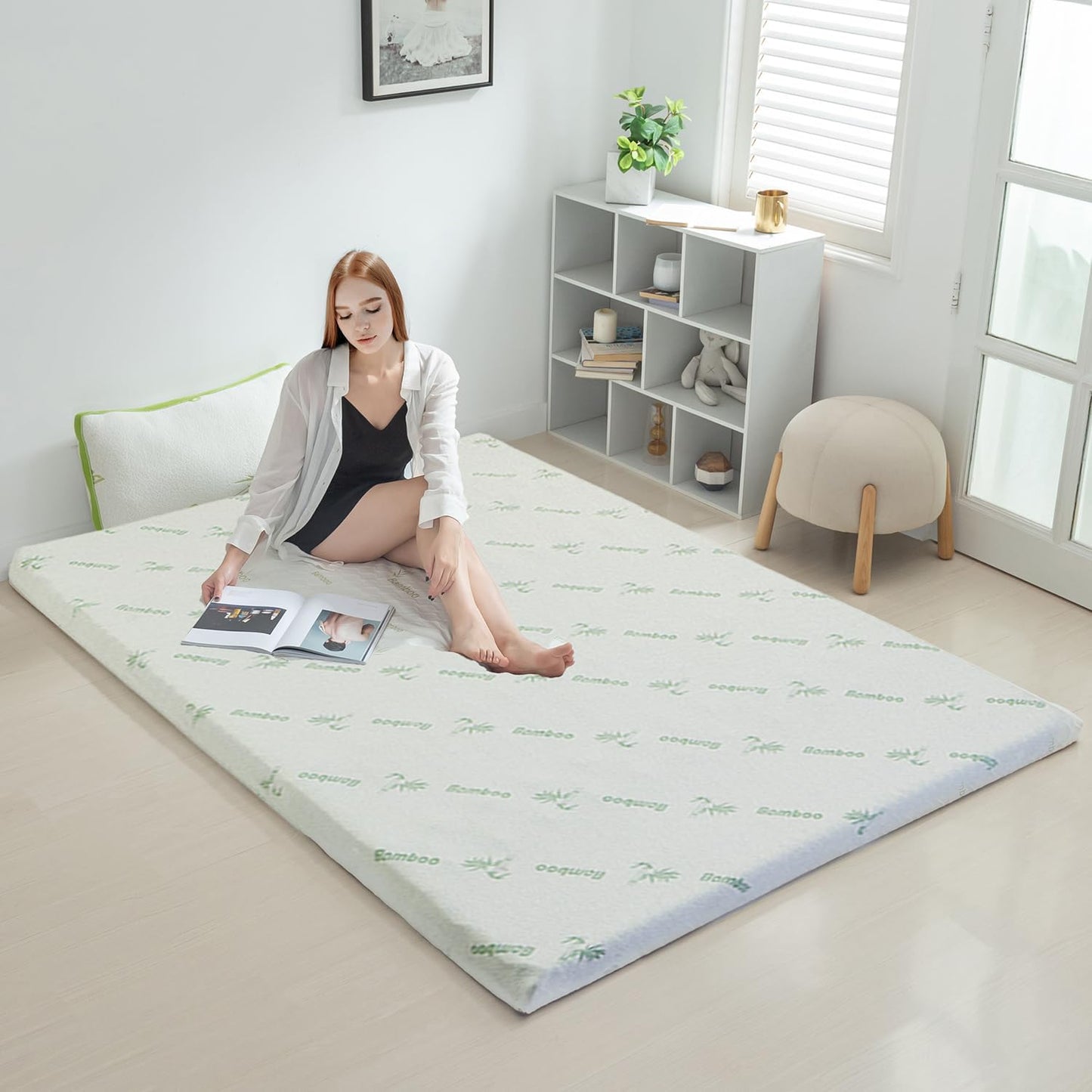 Double Bamboo Memory Foam Mattress Topper 7-Zone 8cm - Image 3