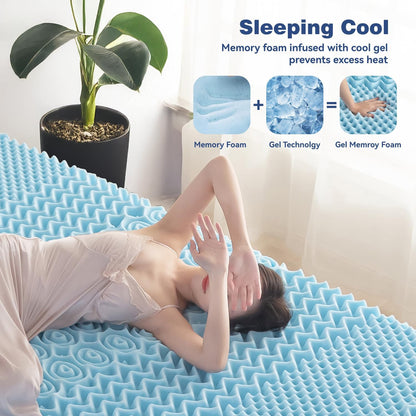 Double Bamboo Memory Foam Mattress Topper 7-Zone 8cm - Image 4