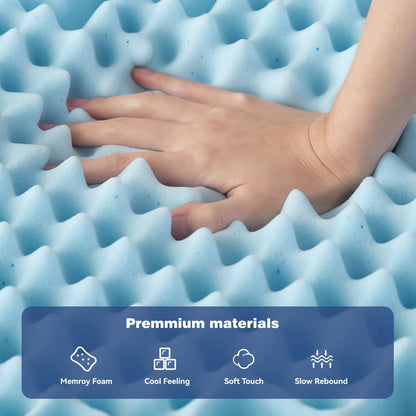 Queen Memory Foam Mattress Topper 7-Zone Bamboo Cover Breathable - Image 7