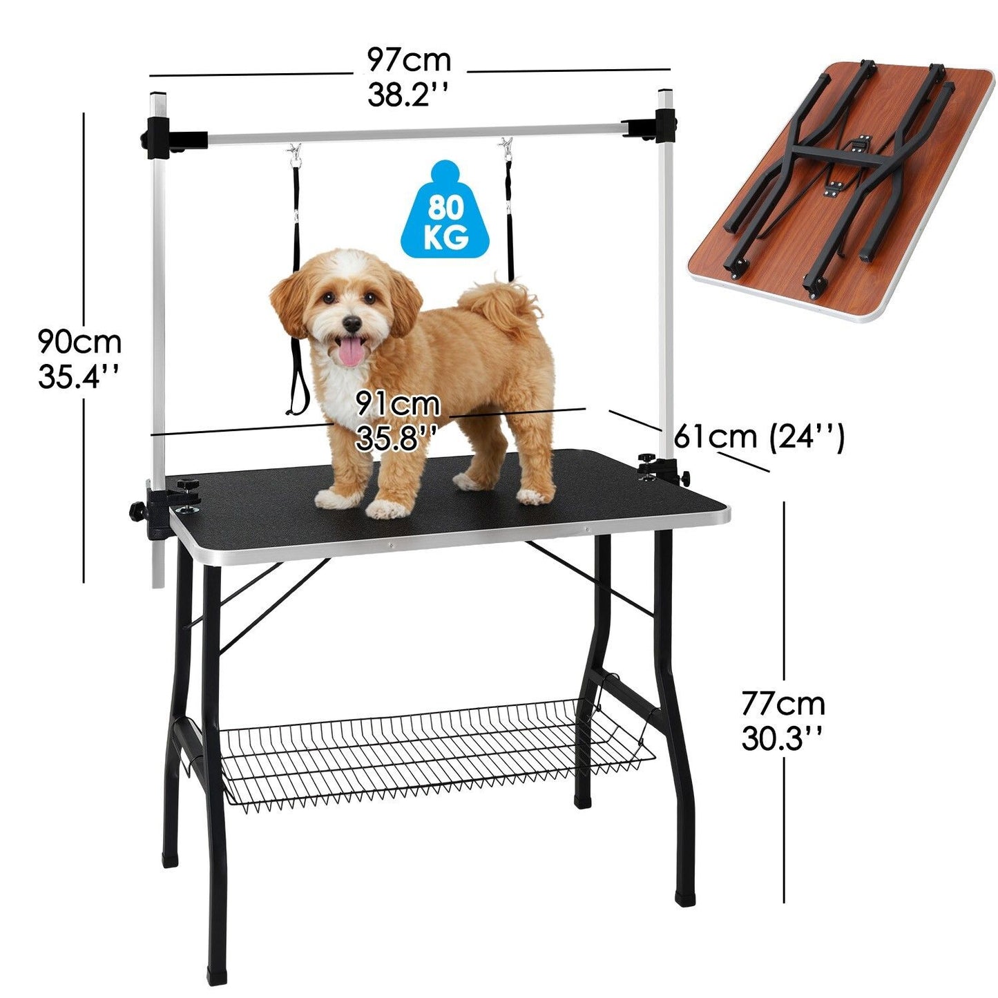 Adjustable Pet Grooming Table for Australian Cattle Dog, Foldable - Image 2