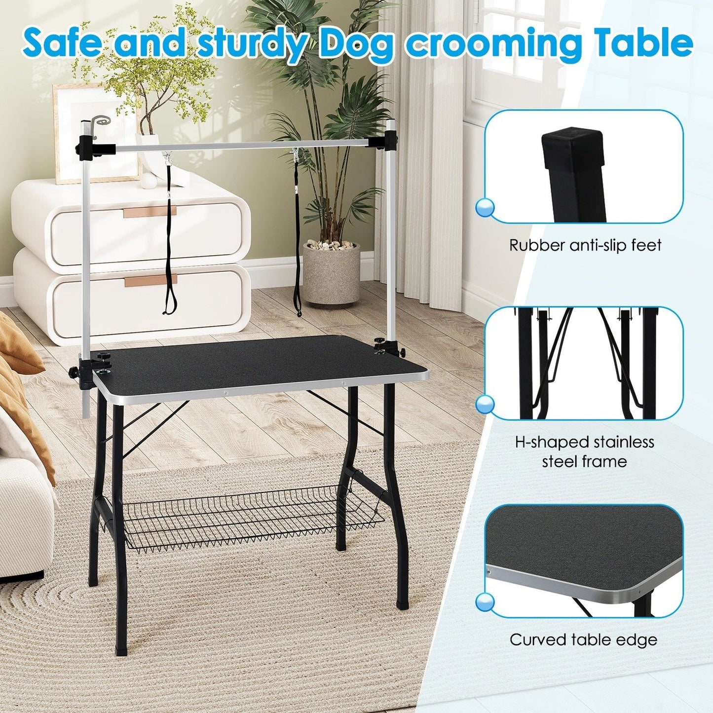 Adjustable Pet Grooming Table for Australian Cattle Dog, Foldable - Image 3
