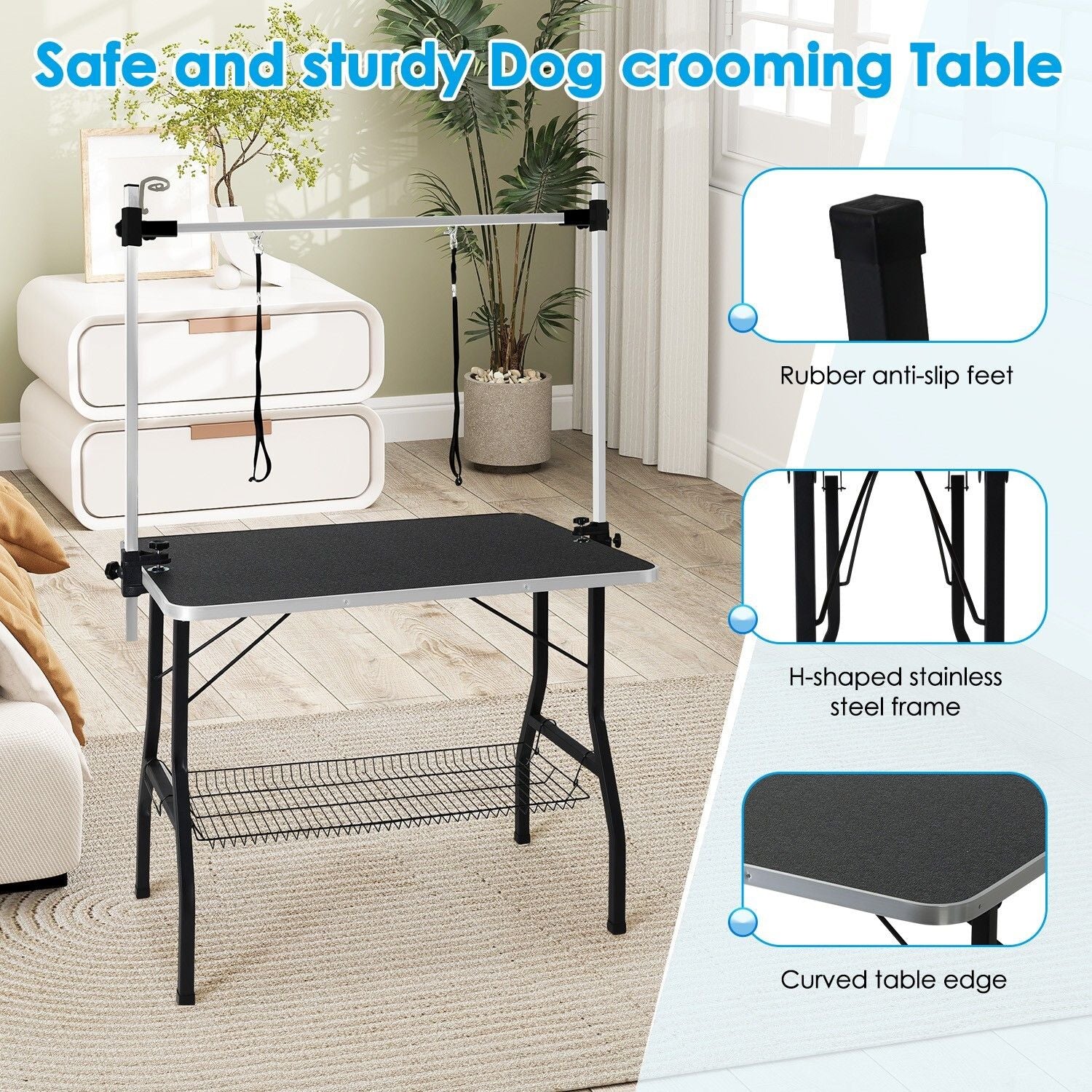 Adjustable Pet Grooming Table for Australian Cattle Dog, Foldable - Image 3
