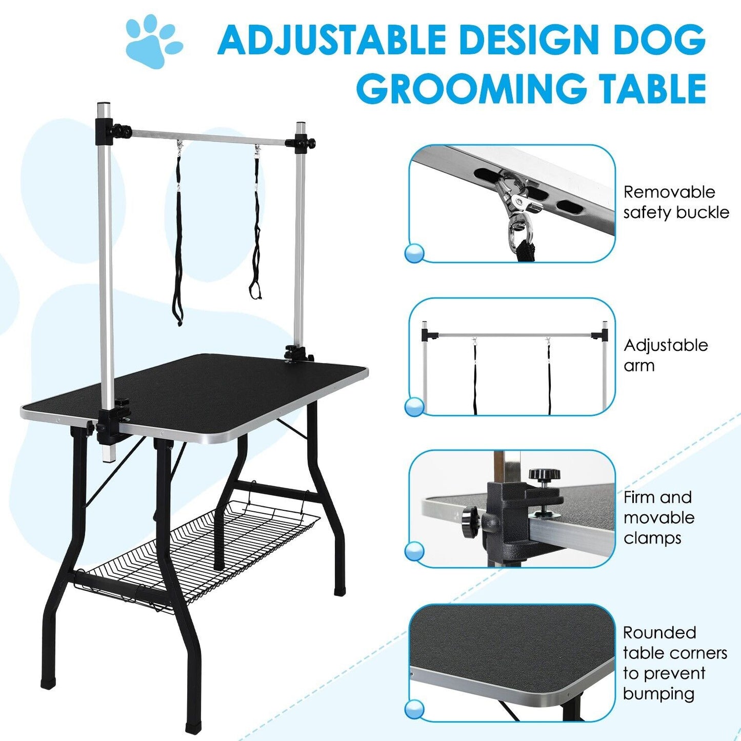 Adjustable Pet Grooming Table for Australian Cattle Dog, Foldable - Image 4