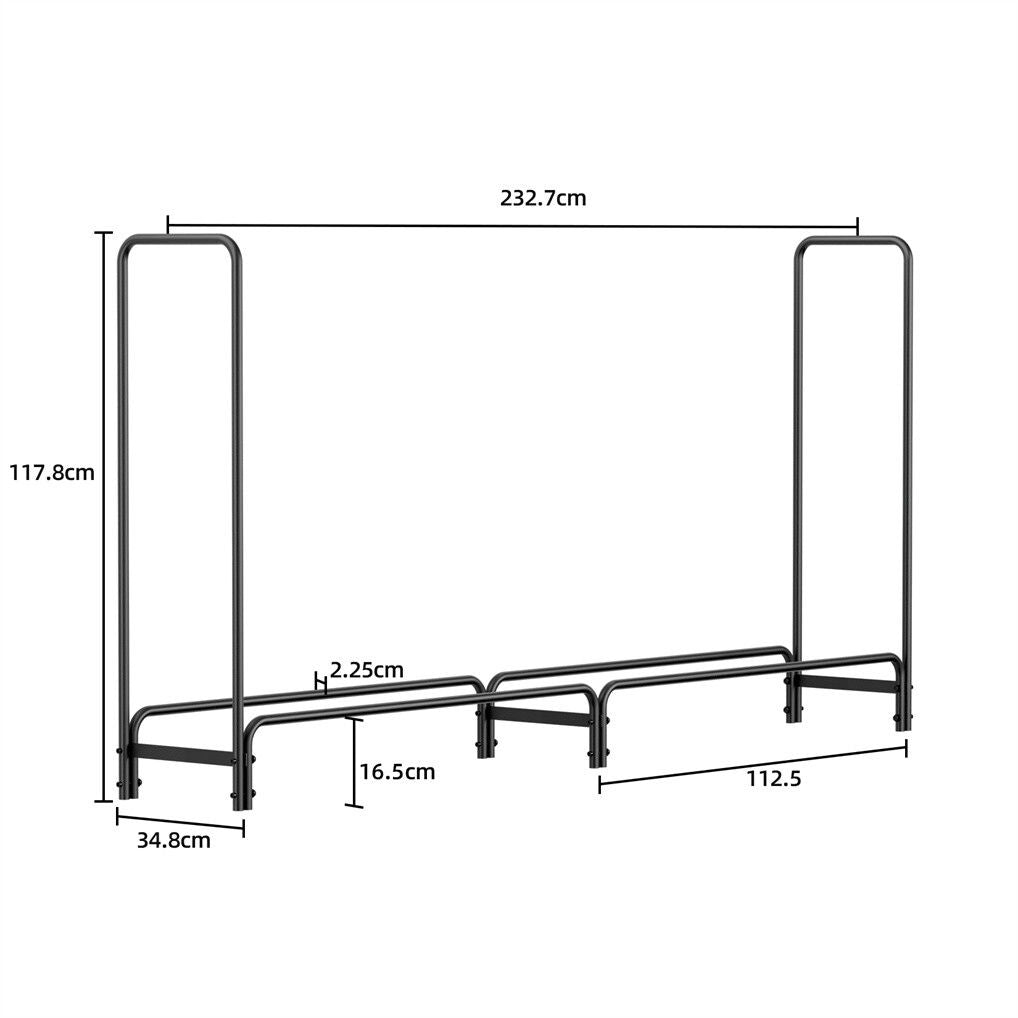 Metal Firewood Rack Log Storage Holder Heavy Duty - Image 7