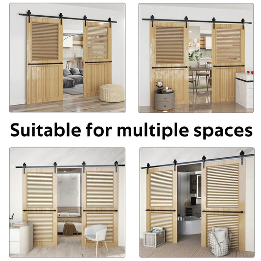 Sliding Barn Door Hardware Kit Heavy Duty Rust Resistant 2M - Image 3