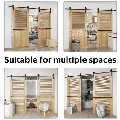 Sliding Barn Door Kit Heavy Duty Rust Resistant Single 2.44M  - Image 3