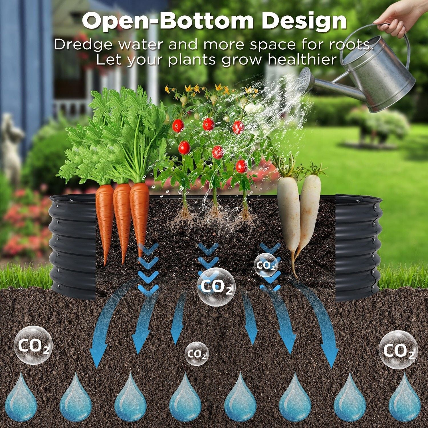 Oval Raised Garden Bed 160x80x42cm Galvanised Steel Planter - Image 4