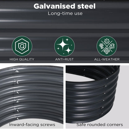 Oval Raised Garden Bed 160x80x42cm Galvanised Steel Planter - Image 5