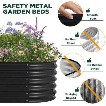 Oval Raised Garden Bed 160x80x42cm Galvanised Steel Planter - Image 6