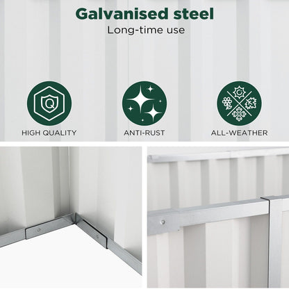Galvanised Steel Raised Garden Rectangle Bed 160x80x42cm No-Screw Oval - Image 4