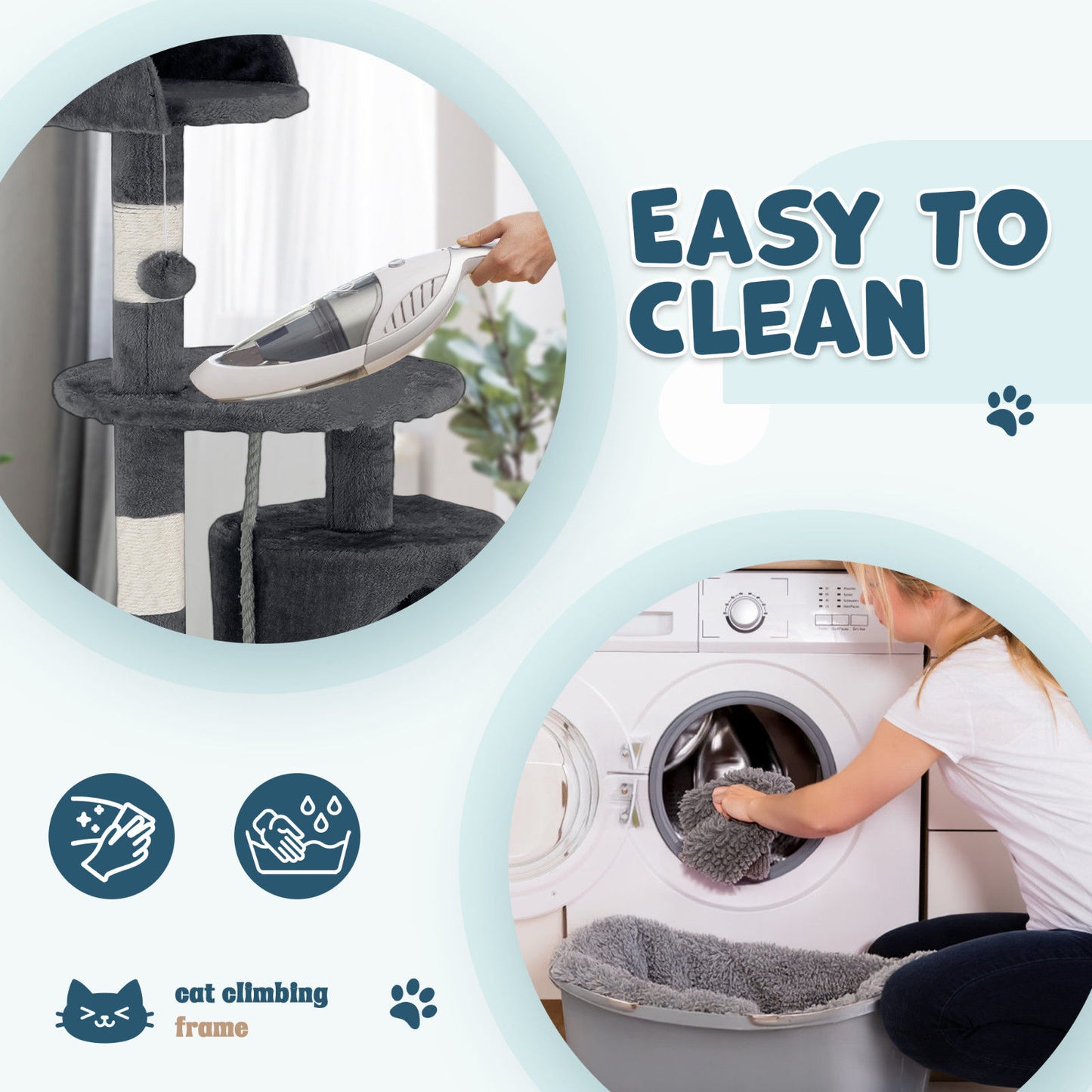 Cat Tower Tree Scratching Post Dark Grey Condo 112cm  - Image 6