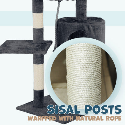 Cat Tower Tree Condo Scratching Post Dark Grey 142cm  - Image 6