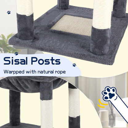 Cat Tower Tree Condo Scratching Post Dark Grey 142cm  - Image 9