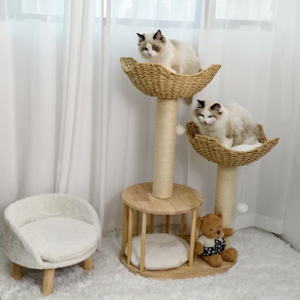 Cat Tree Tower Large Scratching Post Condo Basket Activity Center - Image 2