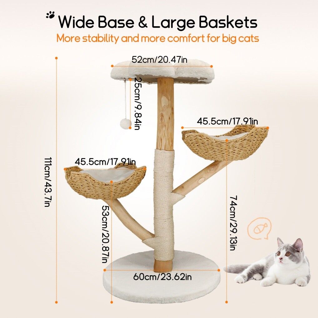 3 Tier Cat Tree Activity Centre Scratcher Post Climber - Image 2