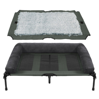 XL Elevated Dog Bed 110x80x28cm Foldable Raised Pet Cot Indoor Outdoor