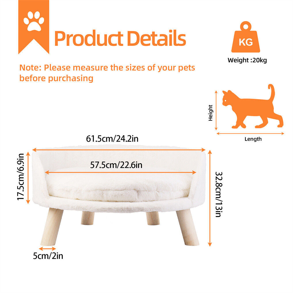 Luxury Round Pet Sofa Bed 60cm Soft Cushion Anti-skid - Image 2