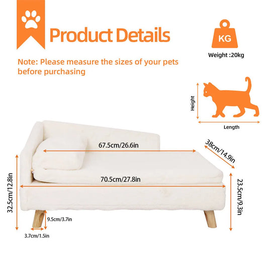 Luxury Pet Sofa Bed 70cm Rectangular Soft Cushion Anti-skid - Image 2